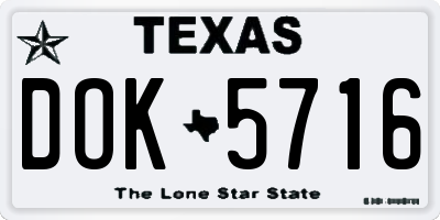 TX license plate DOK5716
