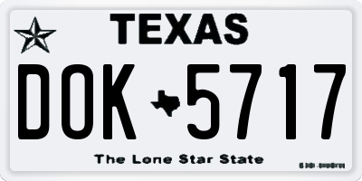 TX license plate DOK5717
