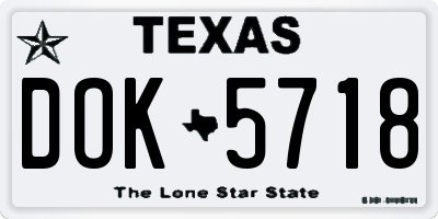 TX license plate DOK5718