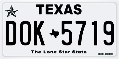 TX license plate DOK5719