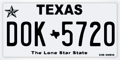 TX license plate DOK5720