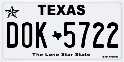 TX license plate DOK5722