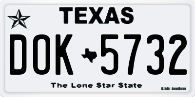 TX license plate DOK5732