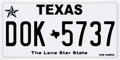 TX license plate DOK5737