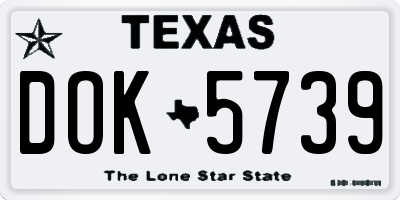TX license plate DOK5739