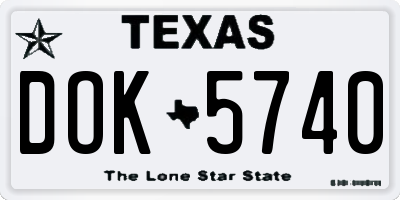TX license plate DOK5740