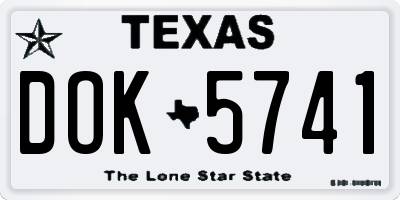 TX license plate DOK5741