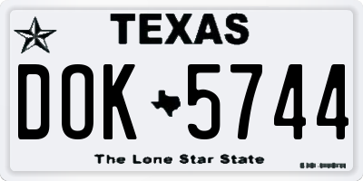 TX license plate DOK5744