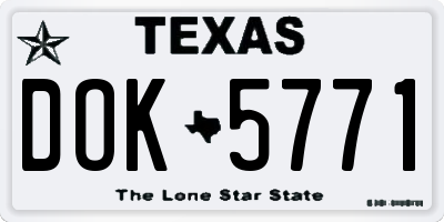 TX license plate DOK5771