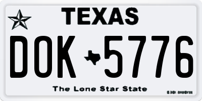 TX license plate DOK5776