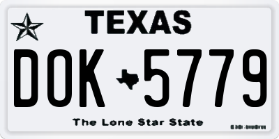 TX license plate DOK5779
