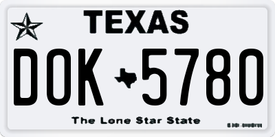 TX license plate DOK5780