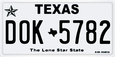 TX license plate DOK5782
