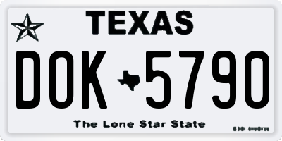 TX license plate DOK5790