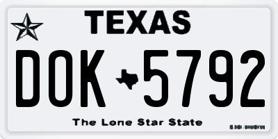 TX license plate DOK5792