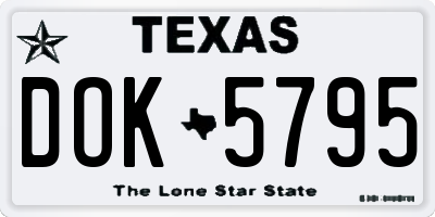 TX license plate DOK5795