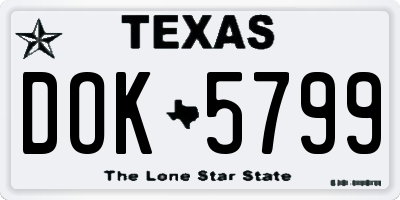 TX license plate DOK5799