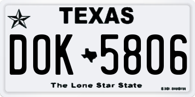 TX license plate DOK5806
