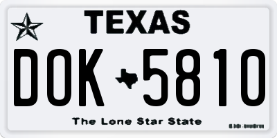 TX license plate DOK5810