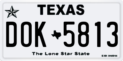 TX license plate DOK5813