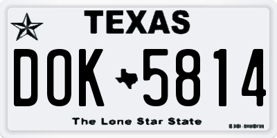 TX license plate DOK5814