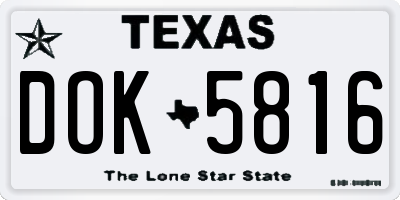 TX license plate DOK5816