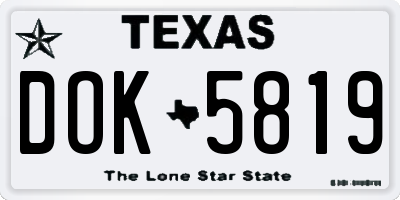 TX license plate DOK5819