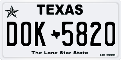 TX license plate DOK5820