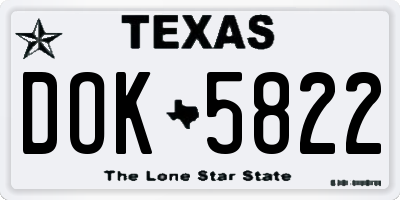 TX license plate DOK5822