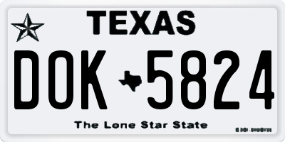 TX license plate DOK5824