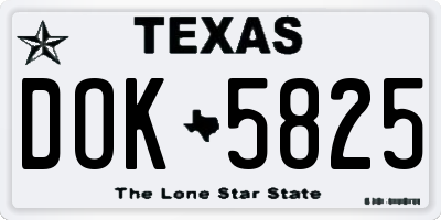 TX license plate DOK5825