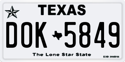 TX license plate DOK5849