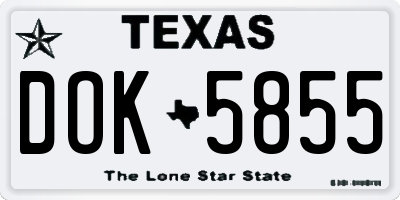 TX license plate DOK5855