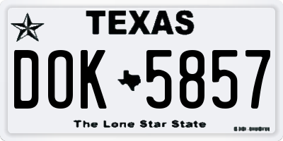 TX license plate DOK5857