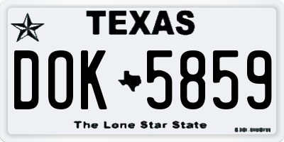 TX license plate DOK5859