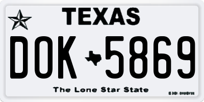 TX license plate DOK5869