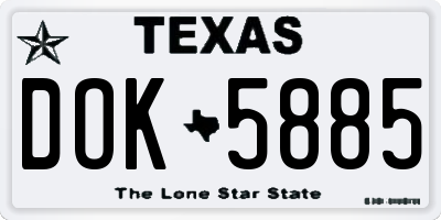 TX license plate DOK5885