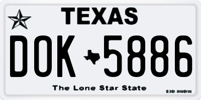 TX license plate DOK5886