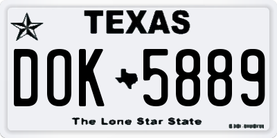 TX license plate DOK5889