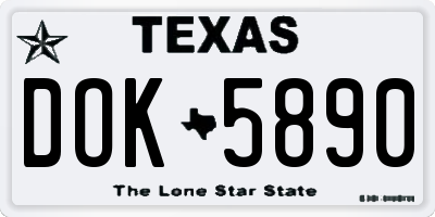 TX license plate DOK5890