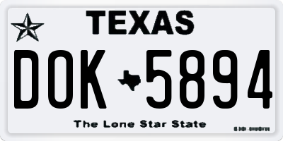 TX license plate DOK5894