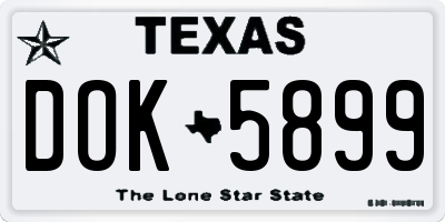 TX license plate DOK5899