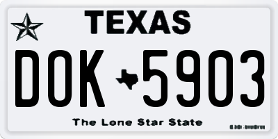TX license plate DOK5903