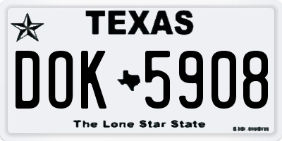 TX license plate DOK5908