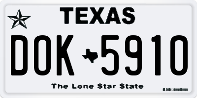 TX license plate DOK5910