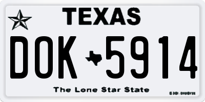 TX license plate DOK5914