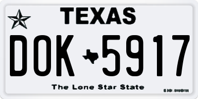 TX license plate DOK5917