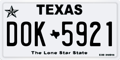 TX license plate DOK5921