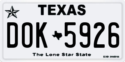 TX license plate DOK5926