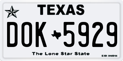 TX license plate DOK5929